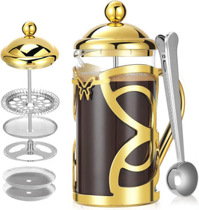 [RESIGILAT] Cafetiera French press MaxMiuly 350 ml sticla borosilicata