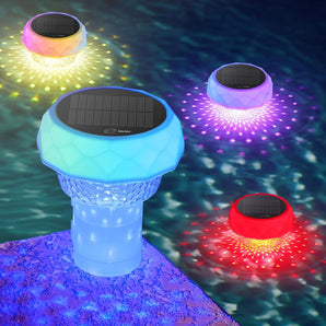 [RESIGILAT] Iluminare solara pentru piscina cu telecomanda 8 culori