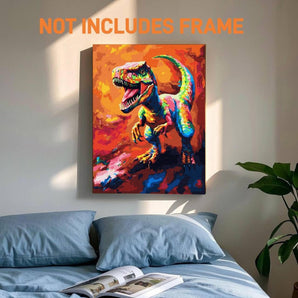 [RESIGILAT] Komking Kit Pictura Numere, Dinozaur Colorat, 16x20 inch