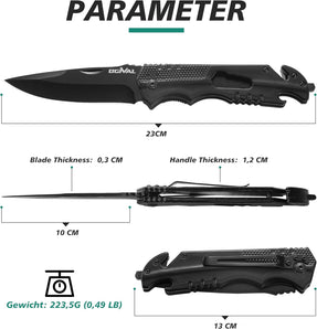 [RESIGILAT] Cutit pliabil Ogival EDC 5-in-1 pentru exterior negru