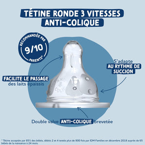 [RESIGILAT] Tetina Dodie Anti-Colic, rotunda, debit lent, 4 bucati
