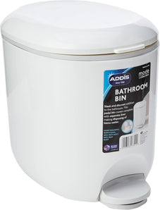 [RESIGILAT] Coș de gunoi baie Addis Deluxe, 3,5 L, alb/gri, cu pedală