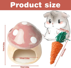 [RESIGILAT] Nizirioo Casuta ceramica pentru hamster, Ascunzatoare durabila, Roz