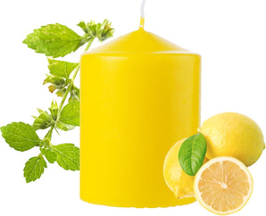 [RESIGILAT] Lumanari parfumate Citronela, Galbene Pilon 10x7cm, Ardere 35 ore
