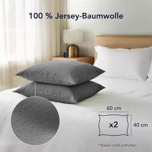 [RESIGILAT] Dreamzie Fata de perna 40x60, 100% bumbac Jersey, Antracit