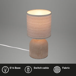 [RESIGILAT] Lampa masa Briloner textil maro 15x28 cm cu intrerupator