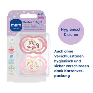 [RESIGILAT] Set 2 suzete MAM Perfect Night pentru bebelusi tigru/pasare