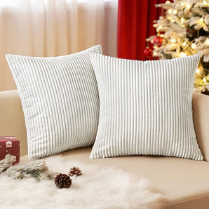 [RESIGILAT] EMEMA, fete de perna catifea, 45x45 cm, alb, pachet 2