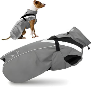 [RESIGILAT] DOGOPAL Pelerina ploaie impermeabila, dungi reflectorizante, gri, M