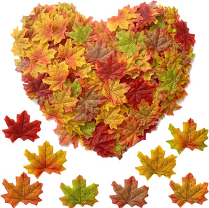 [RESIGILAT] Decoratiune frunze toamna, 400 frunze artificiale artar, pentru petreceri si decor