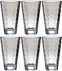 [RESIGILAT] Pahar OPTIC set de 6 300 ml gri sticla LEONARDO HOME