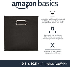 [RESIGILAT] Cuburi depozitare pliabile Amazon Basics, set 6, negru