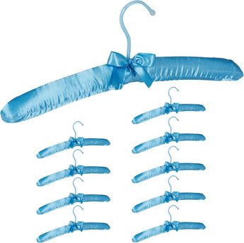 [RESIGILAT] Relaxdays Set 10 Umeras Satin, Captuseala Moale, Albastru Deschis