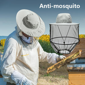 [RESIGILAT] Palarie litica cu plasa de tantari, apicultor, gri