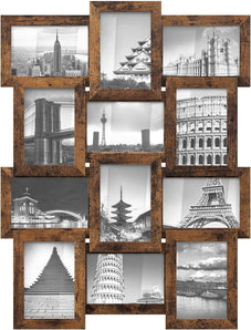 [RESIGILAT] Cadru colaj photo cu 12 rame maro vintage RPF026X01