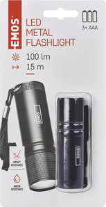 [RESIGILAT] EMOS Mini Lanterna LED, 100 Lumeni, Rezistenta la Socuri, Negru