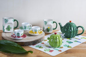[RESIGILAT] Ceainic Excelsa Cactus, ceramica, 650 ml, verde inchis