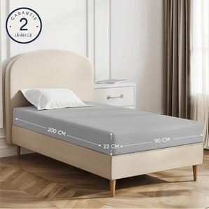 [RESIGILAT] Cearșaf Dreamzie 90x190 cm Bumbac Oeko-Tex Jersey 100%, Gri