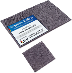 [RESIGILAT] WohnDirect Set covorase baie, 2 piese, gri, antiderapant, lavabil