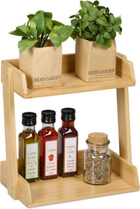 [RESIGILAT] Relaxdays Suport condimente, Bambus, 2 niveluri, 27 x 27,5 x 16 cm