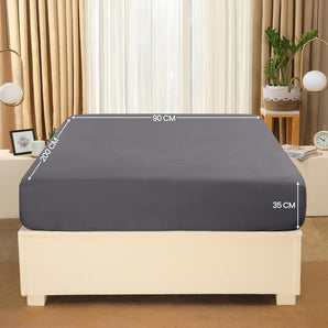 [RESIGILAT] Utopia Bedding Cearsaf cu elastic, 35 cm, 90 x 200 cm, Gri