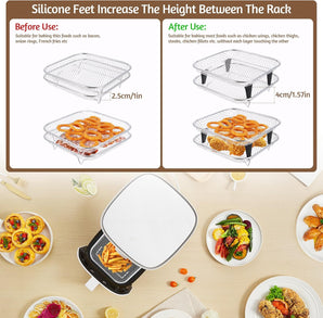 [RESIGILAT] Suport friteuza aer cald COSORI 5.5L/6L, otel inoxidabil, 20 cm