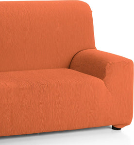 [RESIGILAT] Husă elastică pentru canapea 3 locuri Martina, 170–220 cm, portocalie, material Jacquard, fabricată în Spania