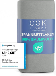 [RESIGILAT] Cearsaf elastic jersey 160x200 cm, 100% bumbac, gri deschis