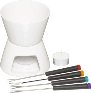 [RESIGILAT] Set fondue ciocolata KitchenCraft, 14,8x12,8x16,8 cm, alb