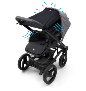 Dooky - Protecție solară universală pentru cărucior, buggy și scaun auto, negru. Parasolar, protecție împotriva vântului și ploii pentru cărucioare, realizat din bumbac. Dimensiuni: 26x3x18 cm. Perfect pentru piața din România!