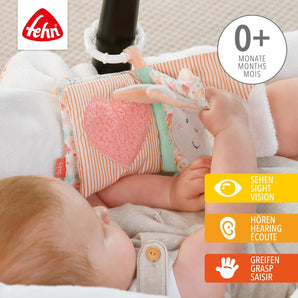 [RESIGILAT] Carticica textile pentru bebelusi cu lebede si flori