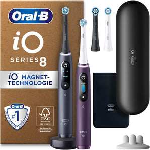 [RESIGILAT] Periuta electrica Oral-B iO Series 8 Plus, 4 capete, negru/violet