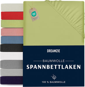 [RESIGILAT] Dreamzie Cearsaf cu elastic 120x200cm, Bumbac Oeko-Tex, Verde