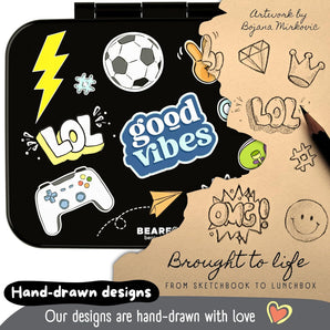 [RESIGILAT] BEARFOOT Cutie pranz copii, compartimente, negru