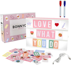 [RESIGILAT] Light Box roz A4 cu 400 litere si emoji Bonnyco