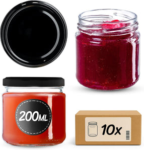 [RESIGILAT] Borcane Mason, 200 ml, etanse, pachet de 10, negru