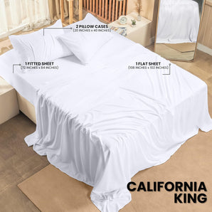 [RESIGILAT] Utopia Bedding California King Set, 4 Piese, Microfibra, Alb