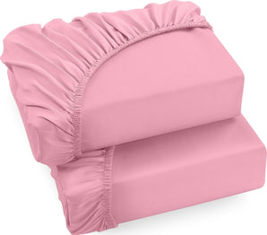 [RESIGILAT] Set 2 cearsafuri pat 90x200cm roz microfibra 35cm