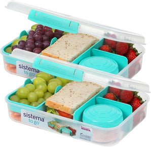 [RESIGILAT] Bento Box create pentru pranz 1.48 L albastru-verde 2 bucati