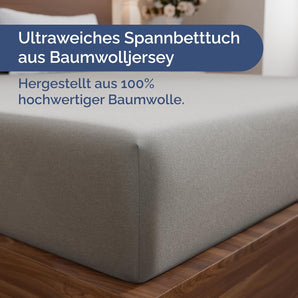 [RESIGILAT] Cearsaf elastic jersey 160x200 cm, 100% bumbac, gri deschis