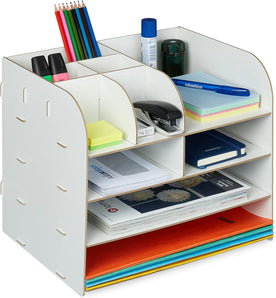 [RESIGILAT] Organizator birou Relaxdays cu 10 compartimente, alb