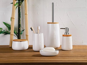 [RESIGILAT] Axentia Set Perie Toaleta, Gri Dolomit, Bambus