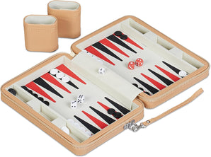 [RESIGILAT] Relaxdays Backgammon, joc calatorie, maro deschis