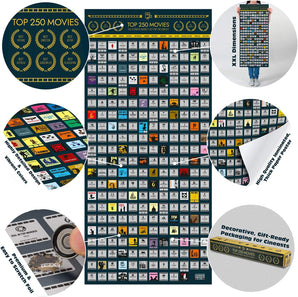 [RESIGILAT] Poster razuibil XXL, lista 250 filme, 40x18 inci