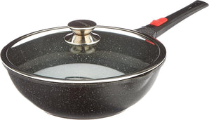 [RESIGILAT] Wok 30 cm Kamberg cu mâner detașabil, aluminiu, negru