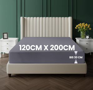 [RESIGILAT] Utopia Bedding Cearsaf elastic 120x200cm, Gri, Microfibra