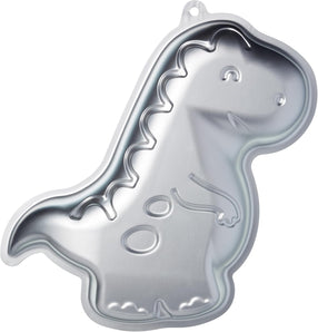 [RESIGILAT] Cutie tort dinozaur aluminiu 31,7x22,4x5 cm argintie