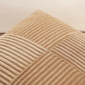 [RESIGILAT] Sungeek Fata de perna catifea, model dungi, 40x60cm, maro deschis