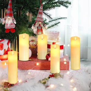 [RESIGILAT] Lumanari LED decorative set 5 buc flacara reala, ceara bej