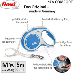 [RESIGILAT] lesa retractabila flexi Comfort M 5 m albastru pentru catei